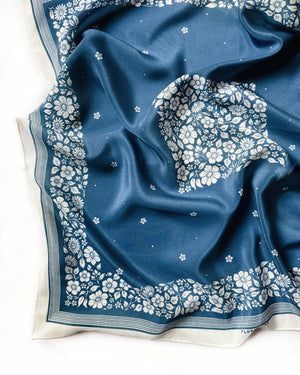 Silk Bandana Scarf -Santorini Floral