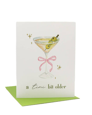 'Tini Bit Older' Olive Martini Birthday Card