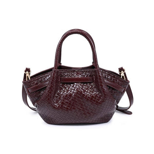 Selena - Embossed Woven Crossbody: Burgundy