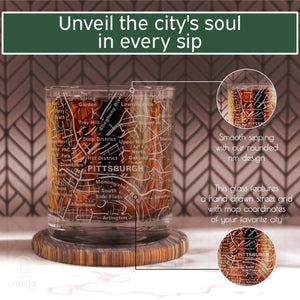 Pittsburgh Etched Rocks Glass