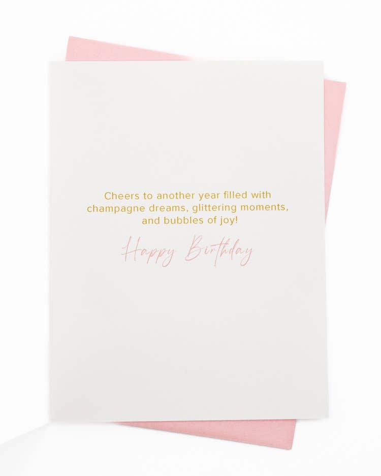 'Bubbly Birthday' Cheers Birthday Card