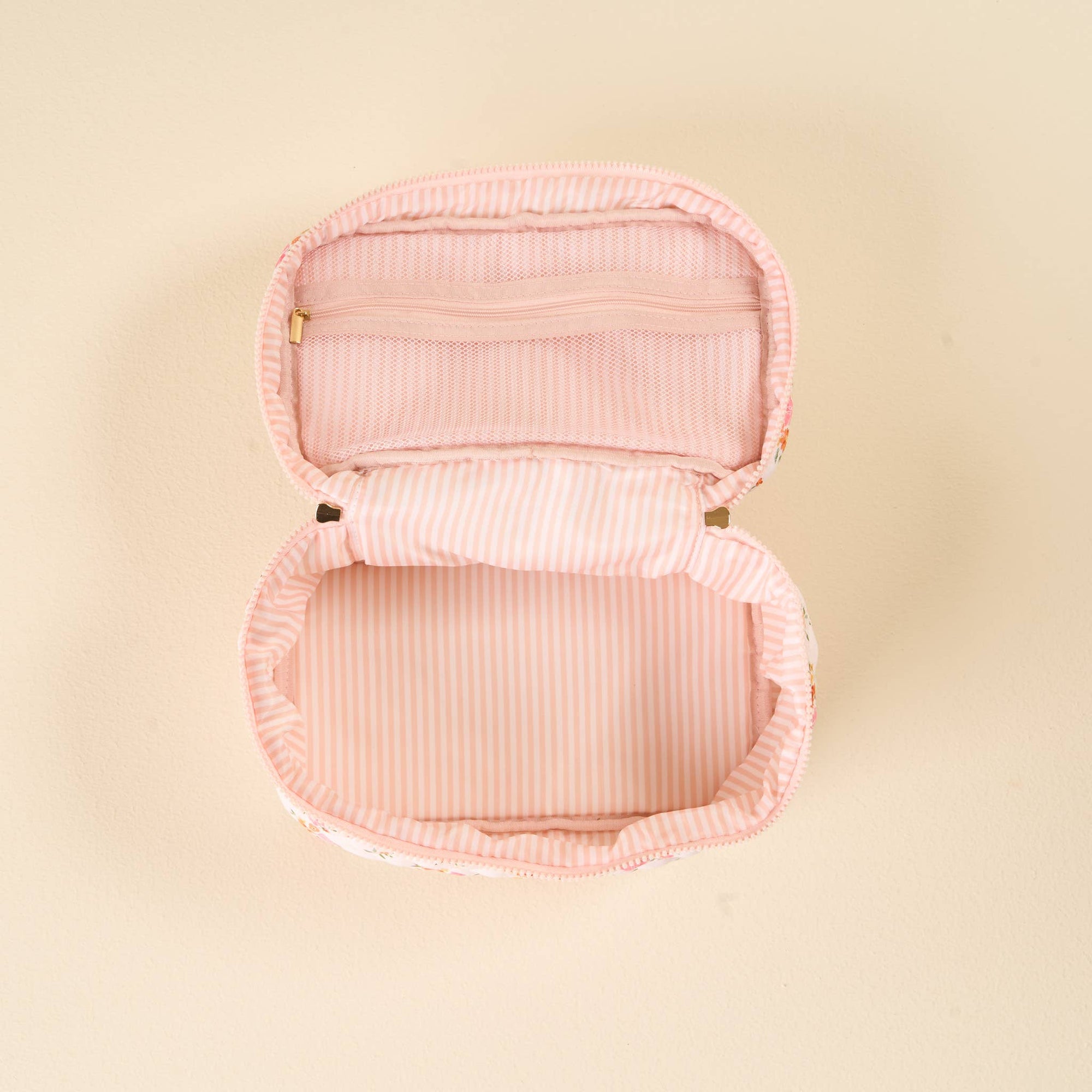 Quilted Cosmetic Bag-Endless Daydream Cream