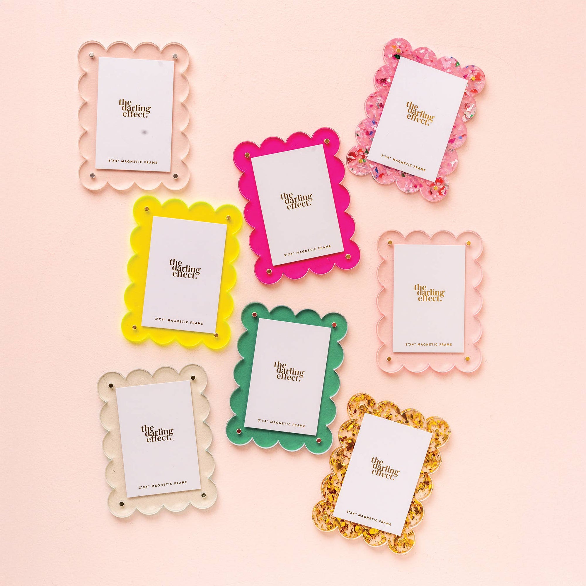 Mini Acrylic Picture Frame Magnet-Hot Pink