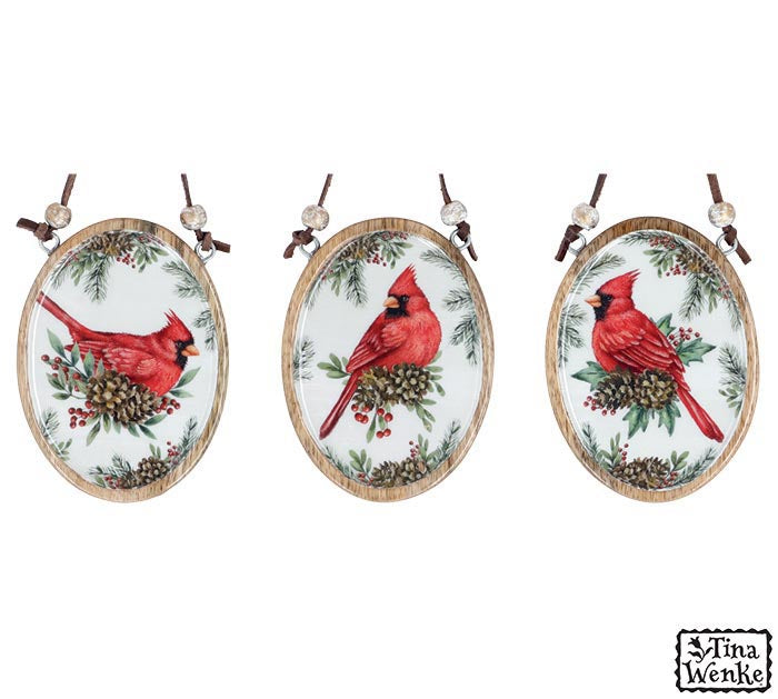 Cardinal Wood Ornament