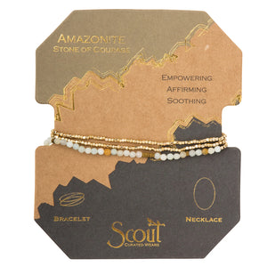 Delicate Stone Wrap - amazonite/gold