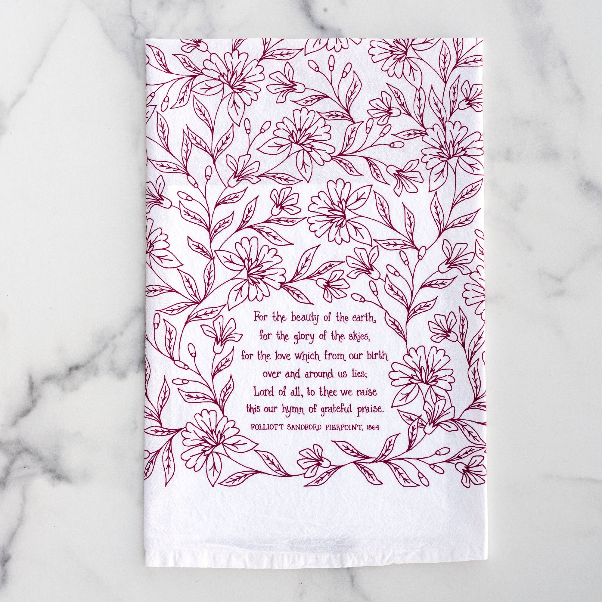 For the Beauty of the Earth Hymn Tea Towel
