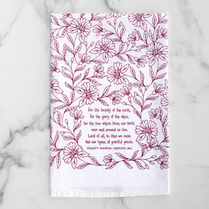For the Beauty of the Earth Hymn Tea Towel