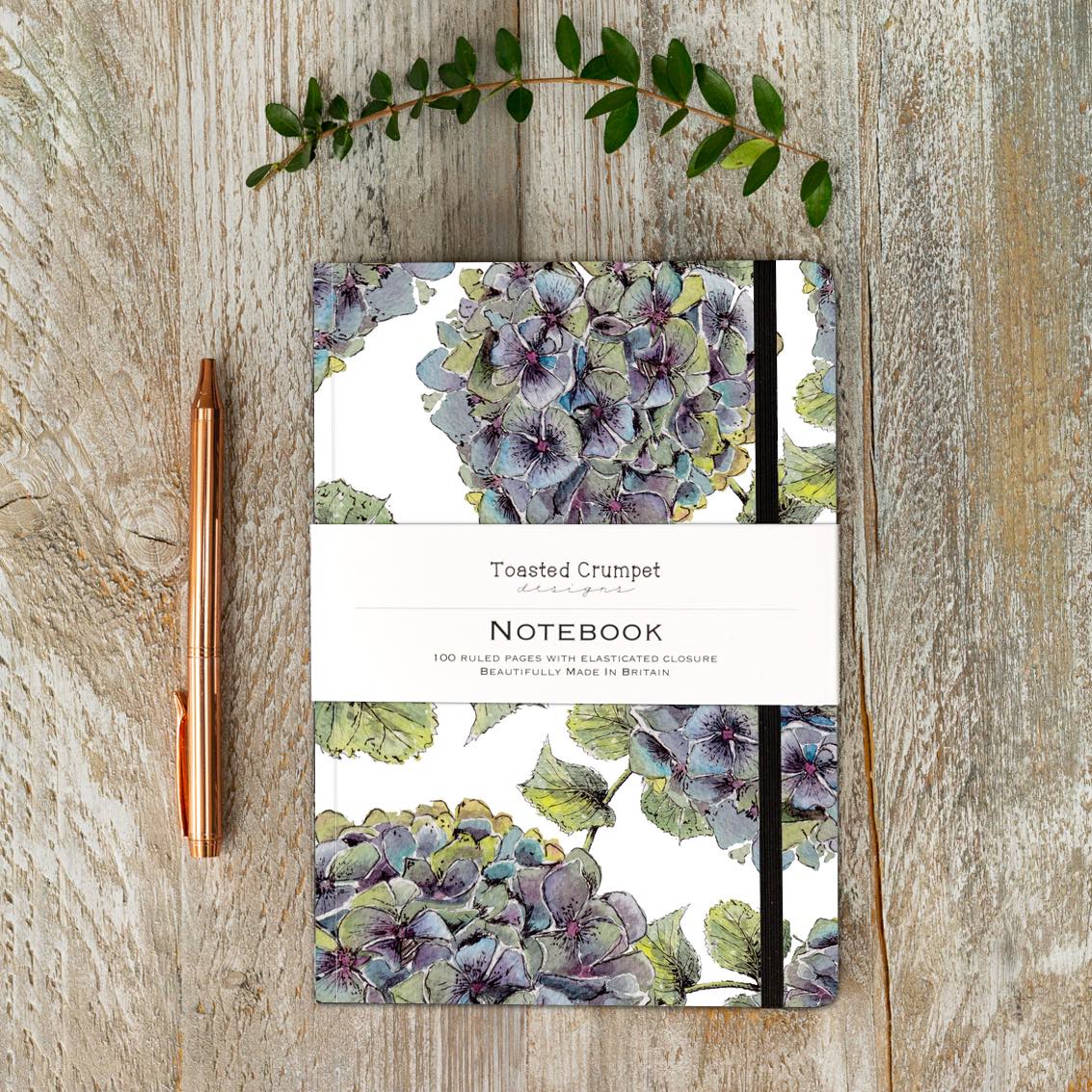 Hydrangea Lined Notebook