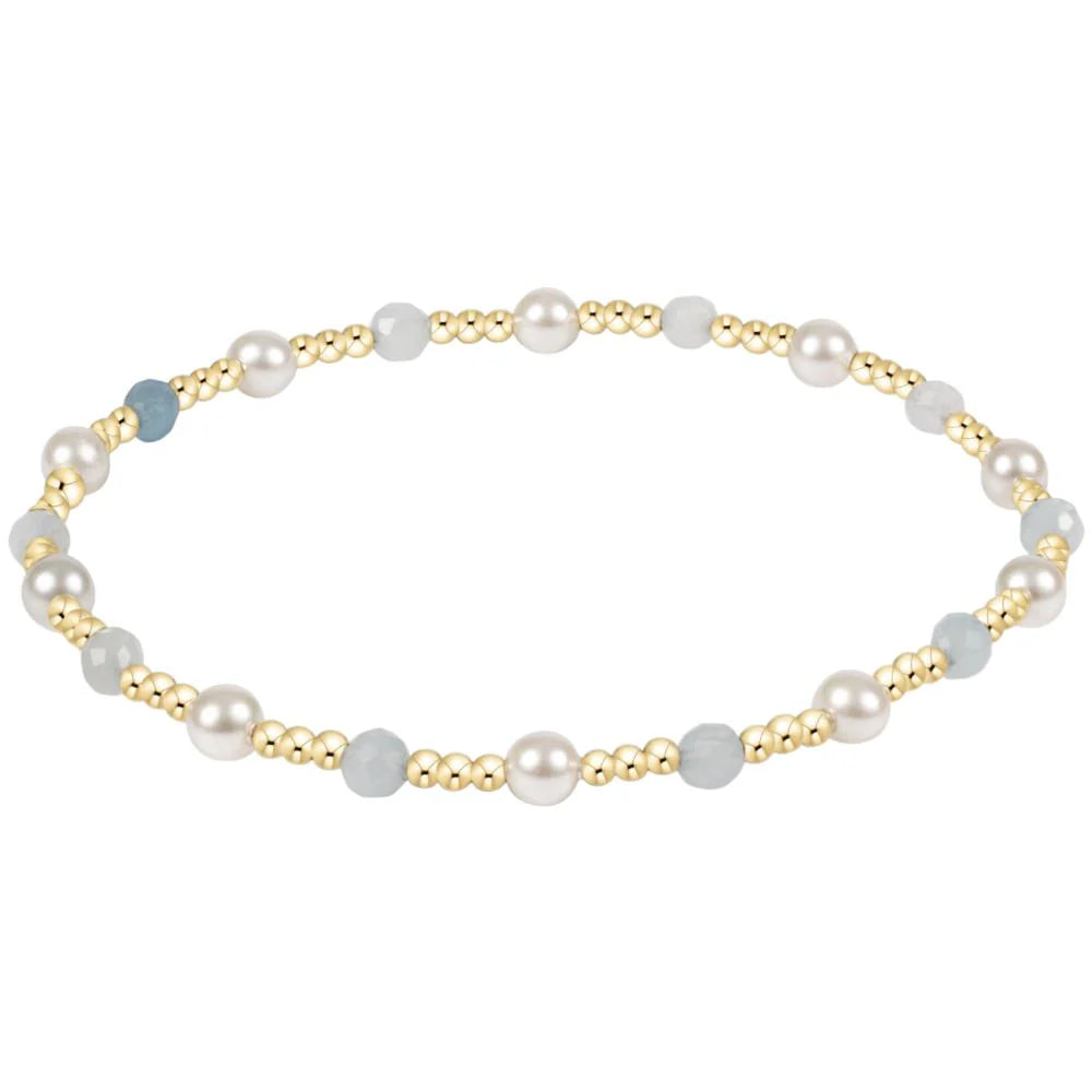 Pearl Sincerity 4mm Gemstone Bracelet - aquamarine