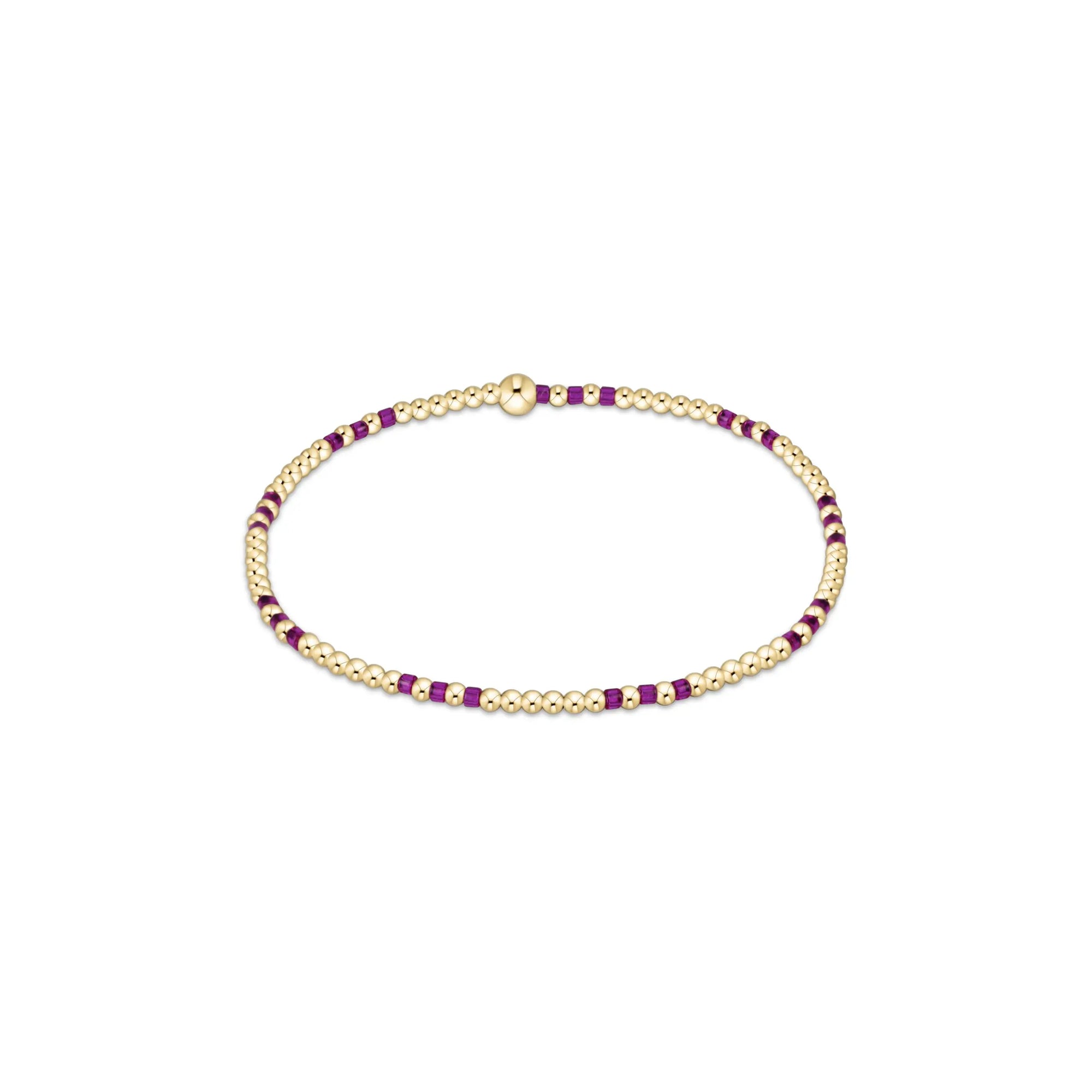 Hope Joy 2mm bead bracelet - Fuchsia