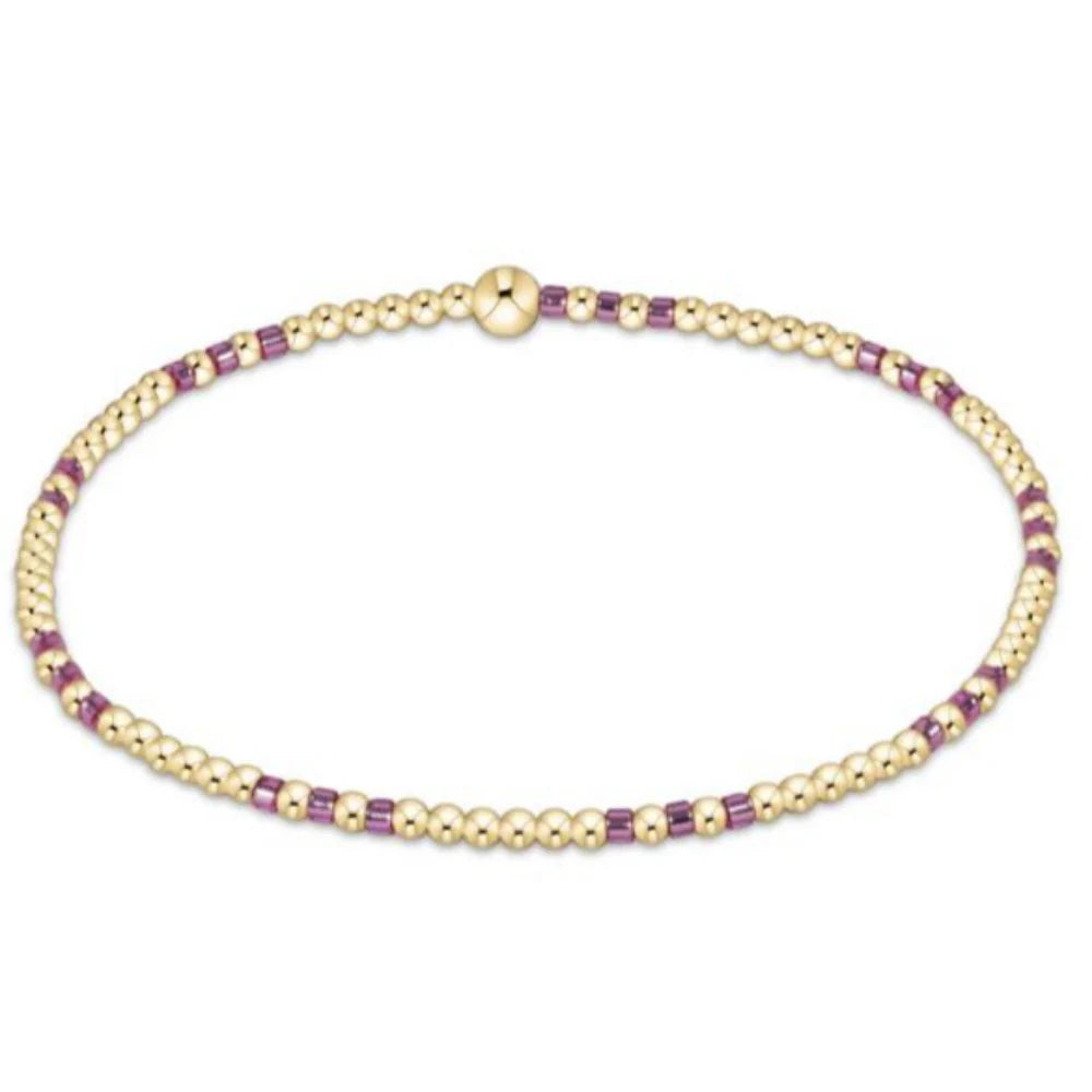 Hope Joy 2mm Bead Bracelet - Pink Metallic