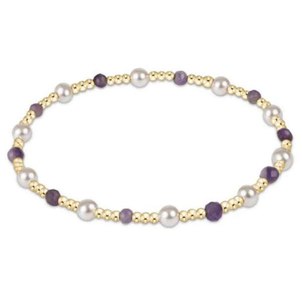 PEARL SINCERITY PATTERN 4MM BEAD BRACELET - AMETHYST