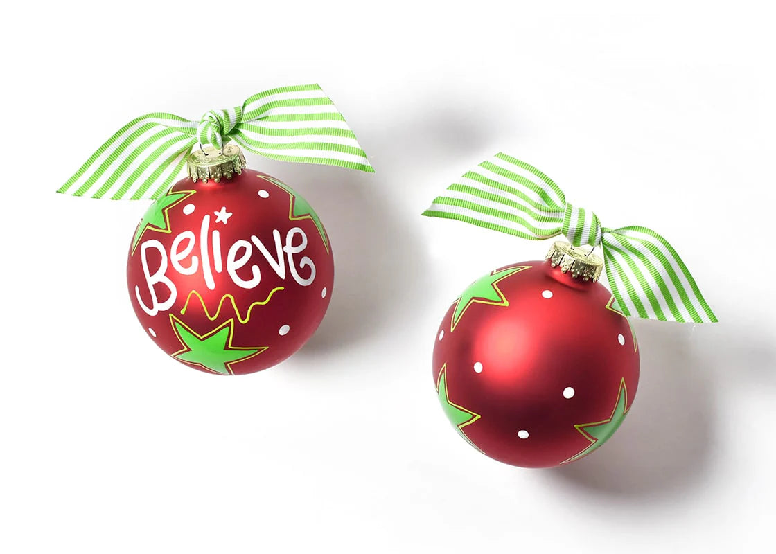 Believe Glass Ornament