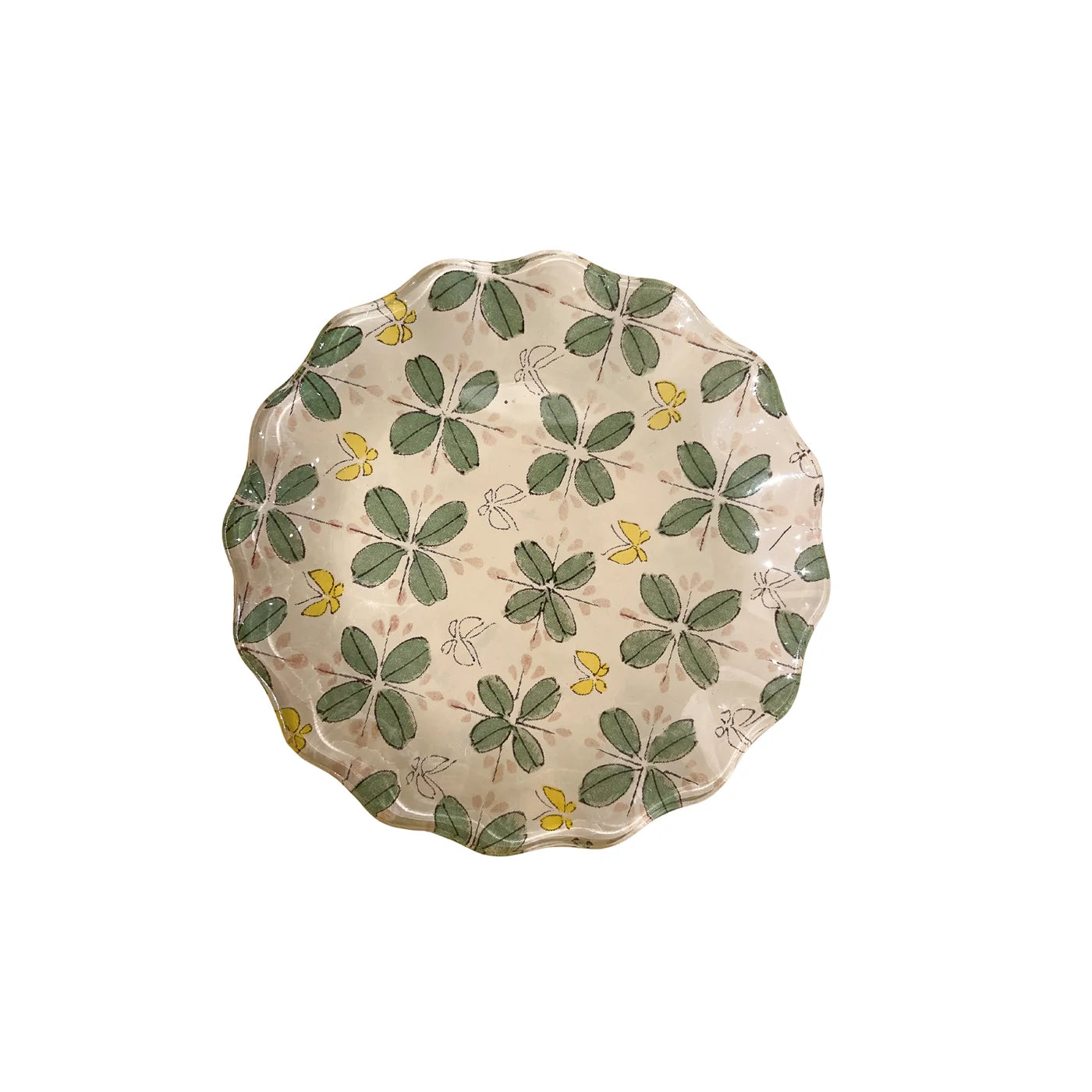 Butterfly Garden Scalloped Decoupage Plate