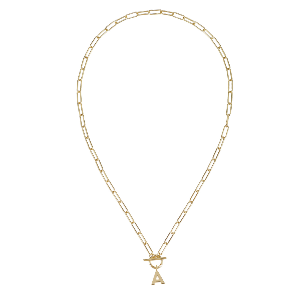 Toggle Initial Necklace Gold