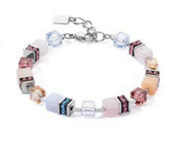Light Blue Beige Geocube Bracelet