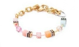 GeoCUBE® Iconic Chain Bracelet aqua-apricot