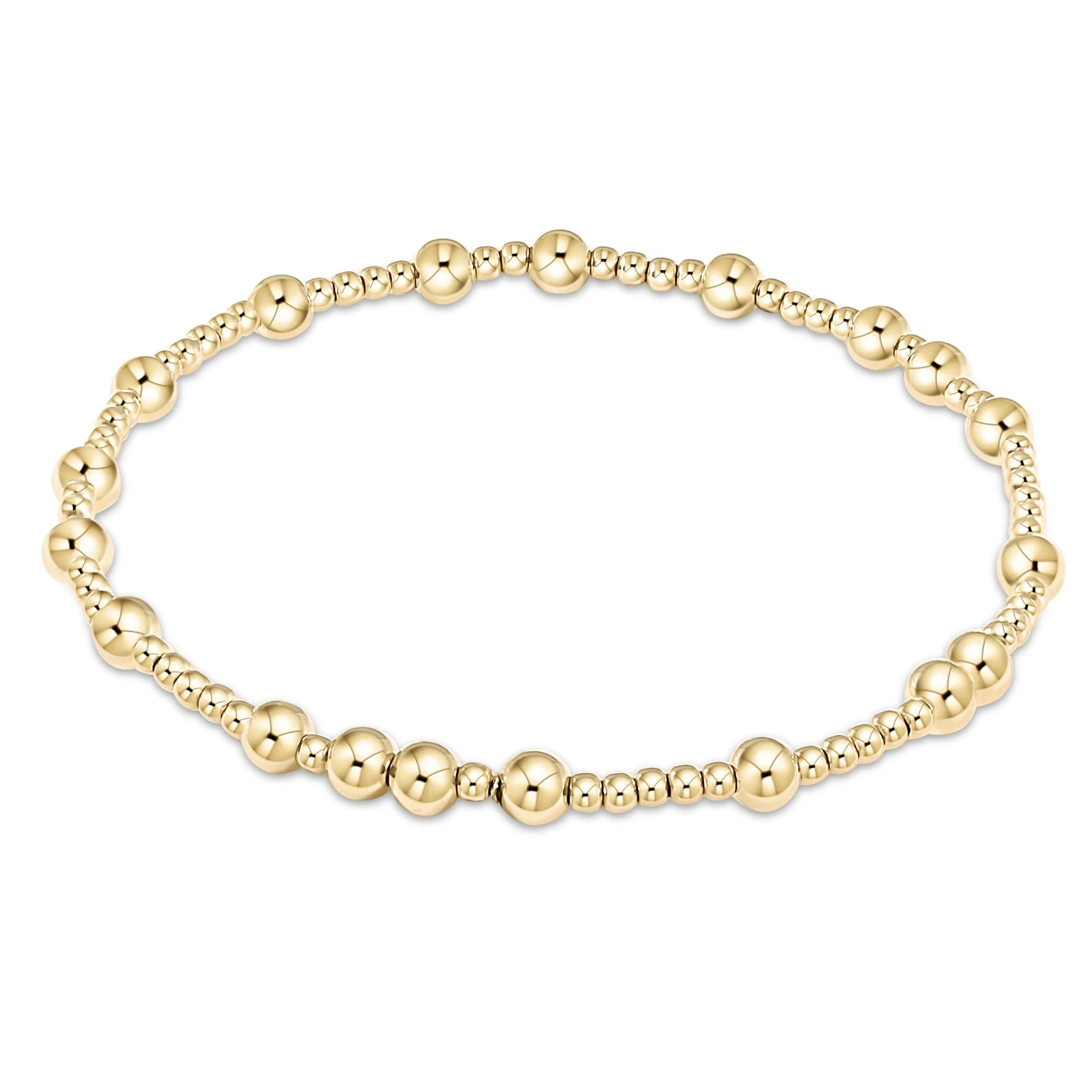 Classic Pattern hope unwritten 4mm gold bead bracelet