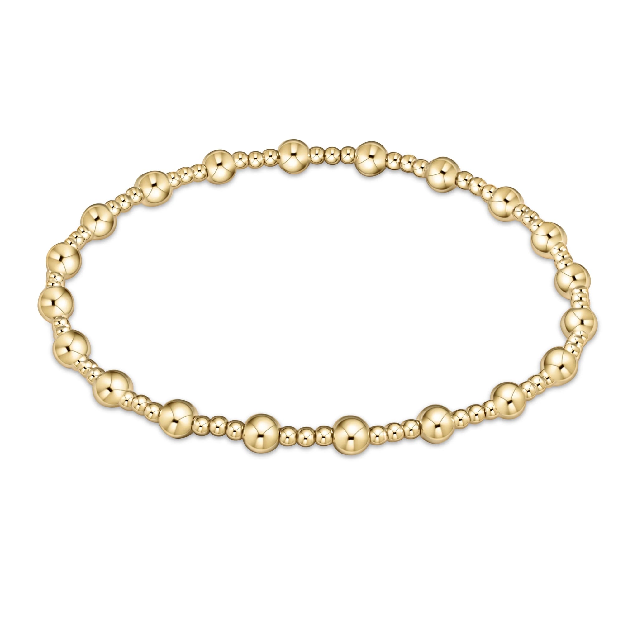 Classic sincerity pattern 5mm bead bracelet - gold