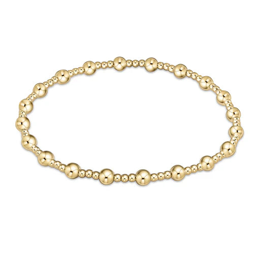 Classic sincerity pattern 4mm gold bead bracelet