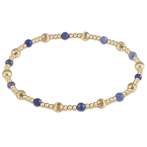 DIGNITY SINCERITY PATTERN 4MM  BEAD BRACELET - LAPIS