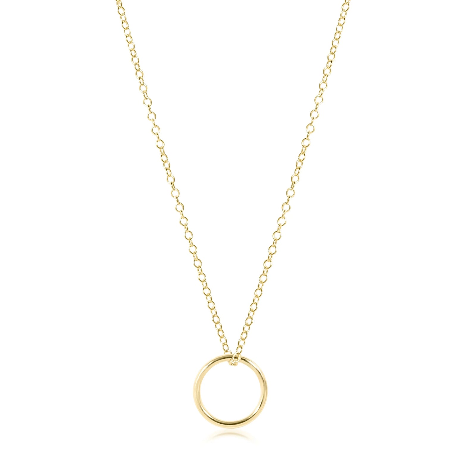 16" Necklace gold - Halo gold charm