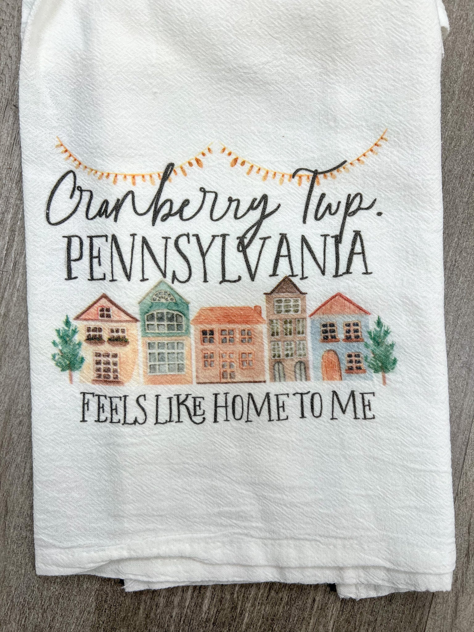 Feels Like Home Cranberry Tea Towel