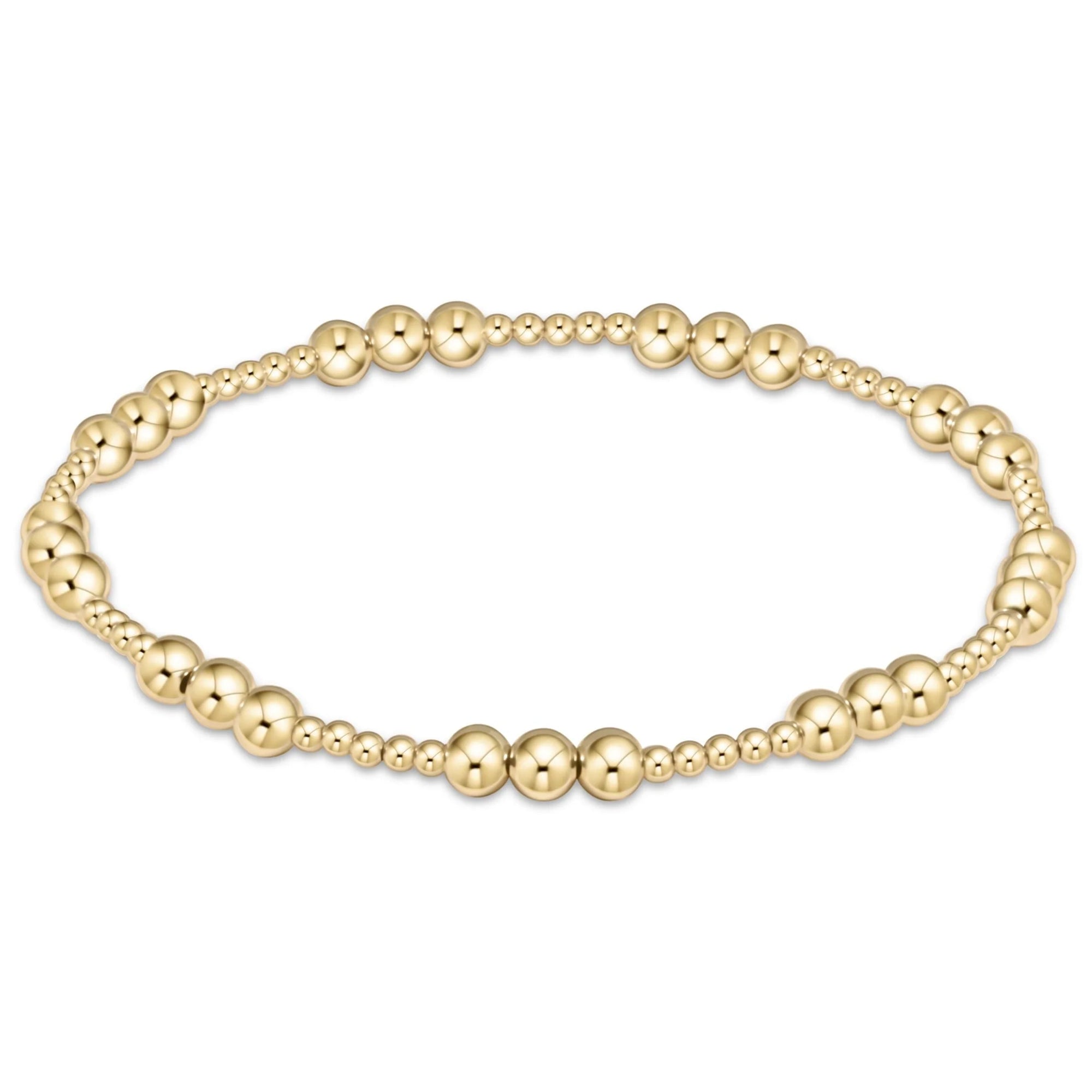 Classic joy pattern 4mm gold bead bracelet