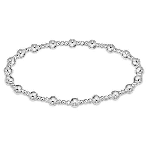 Classic sincerity pattern 5mm bead bracelet - sterling
