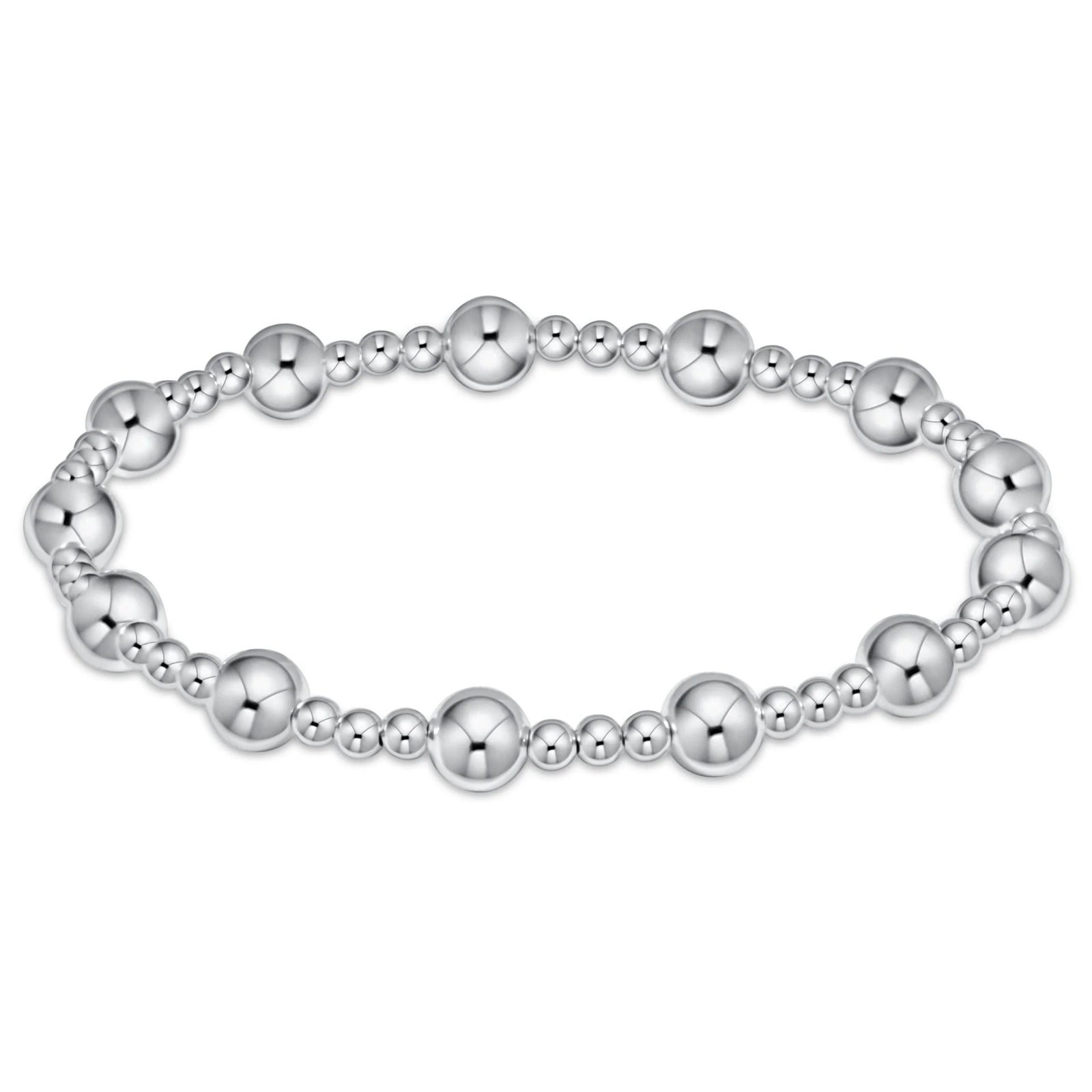 Classic sincerity pattern 6mm bead bracelet - sterling