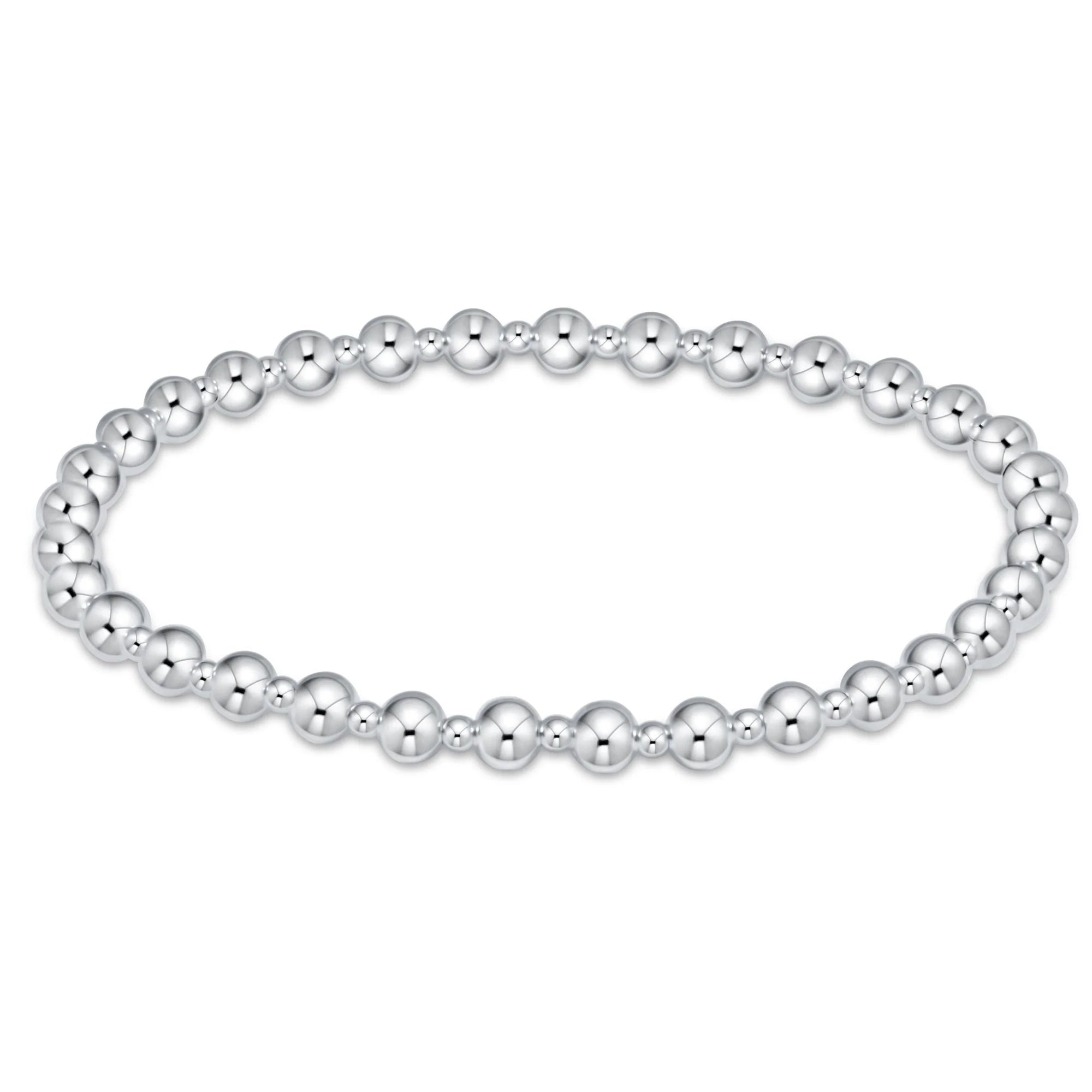 Classic grateful pattern 4mm bead bracelet - sterling