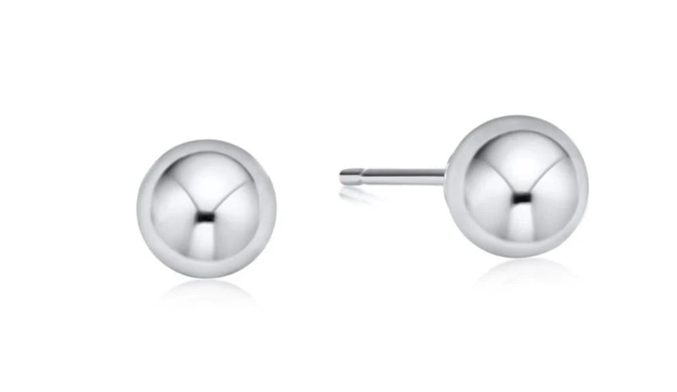 Classic 8mm ball stud earrings - sterling