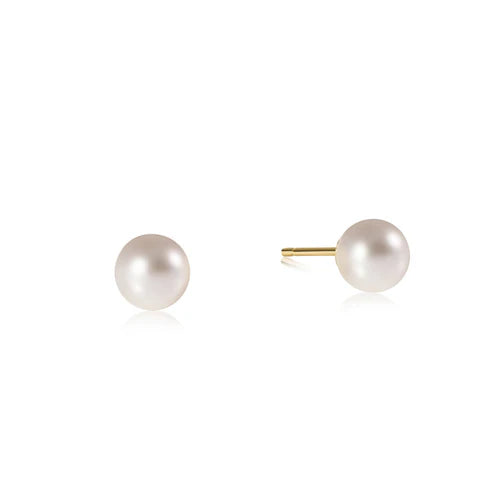 Classic 6mm ball stud earrings - pearl