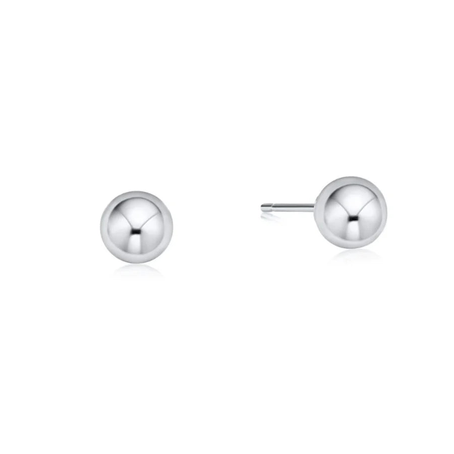 Classic 6mm ball stud earrings - sterling