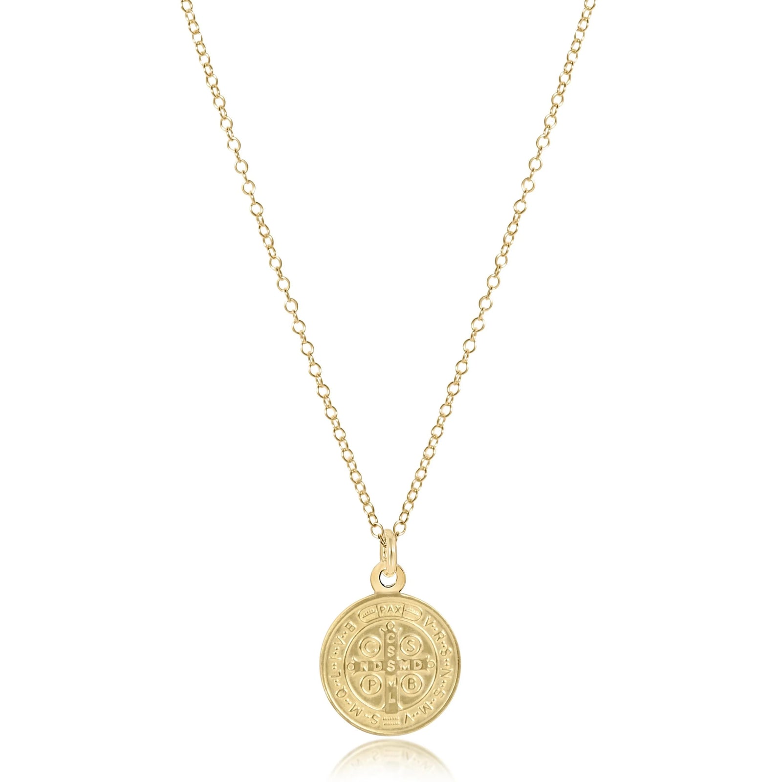Blessing gold disc 16" necklace gold