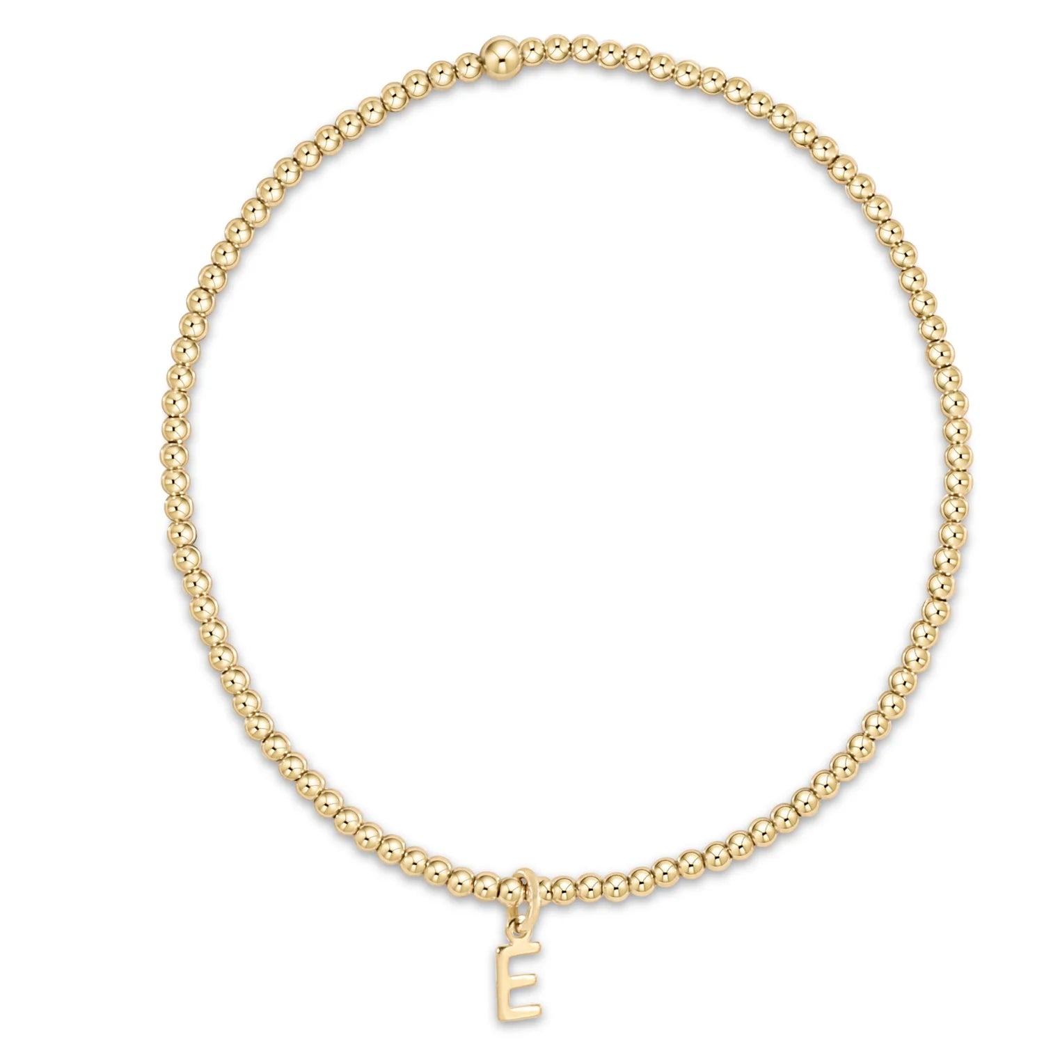 Respect gold initial charm 2mm bracelet