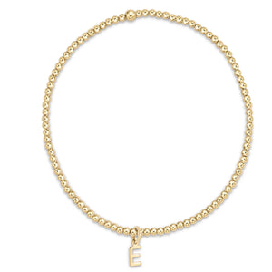 Respect gold initial charm 2mm bracelet
