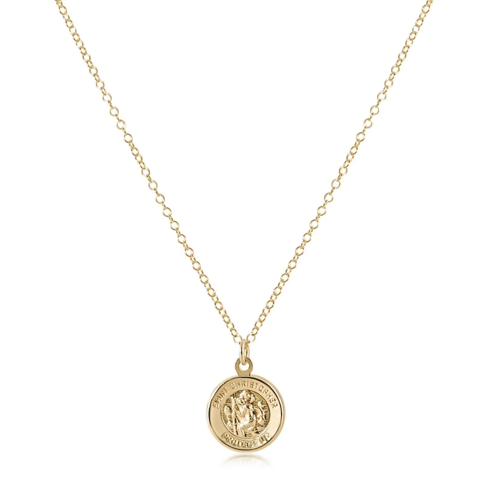 Protection gold disc 16" necklace gold