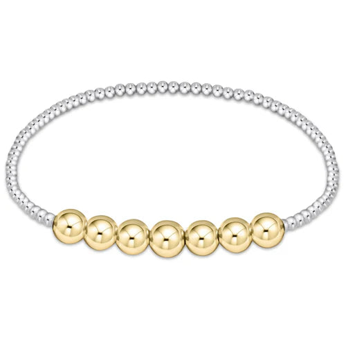 Classic beaded bliss 3mm bead bracelet - 6mm - mixed metal