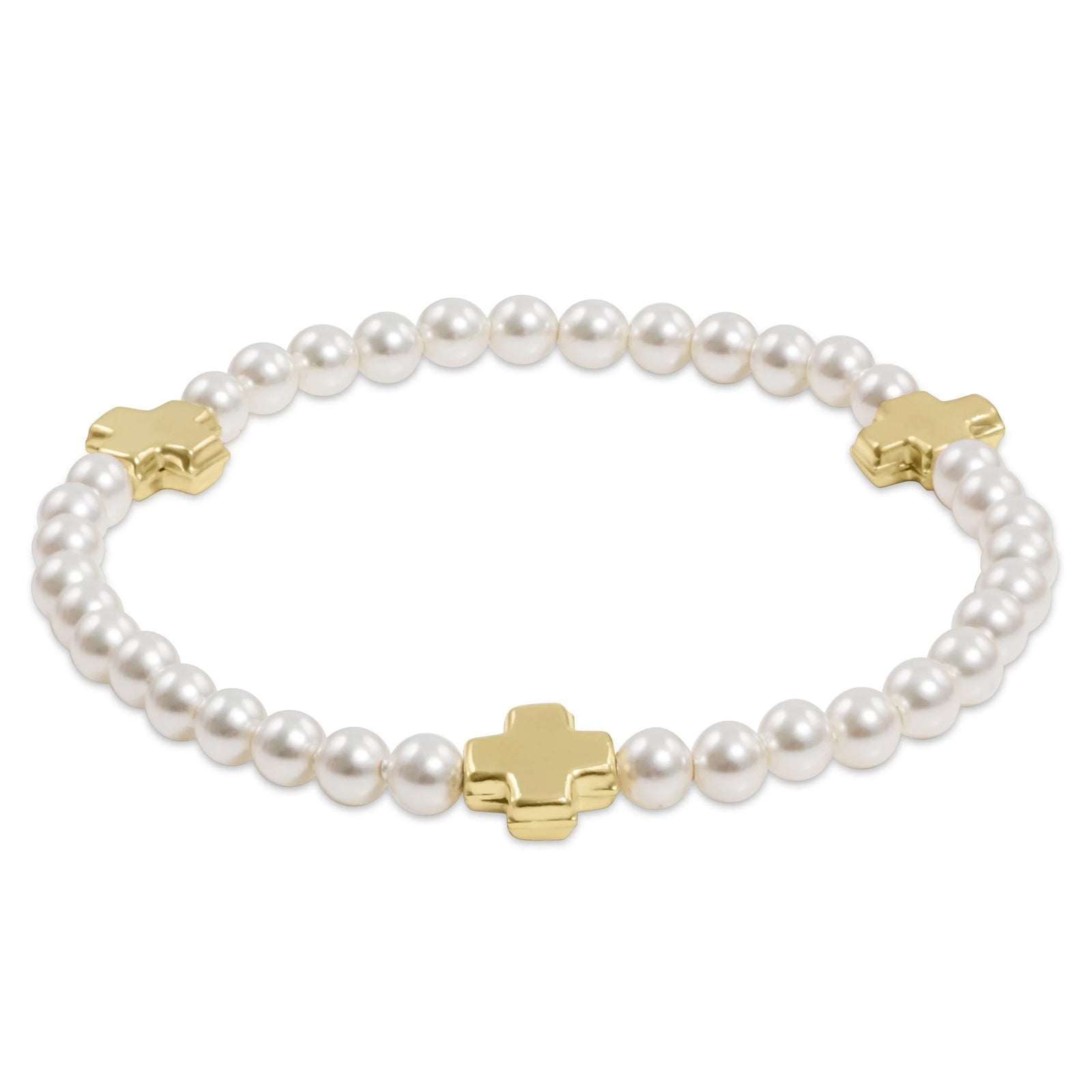 Signature Cross 4mm Pearl Bracelet