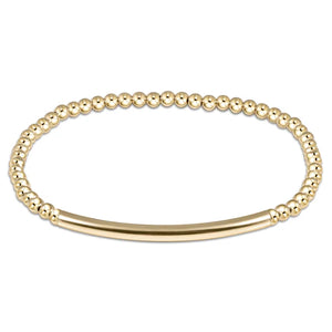 Classic gold 3mm bead bracelet - bliss bar smooth