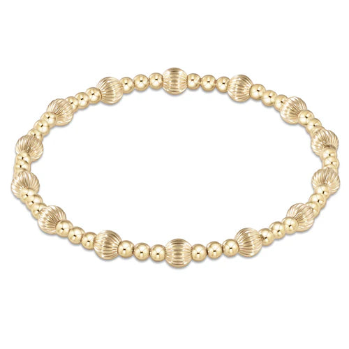 Dignity sincerity pattern 5mm gold bead bracelet