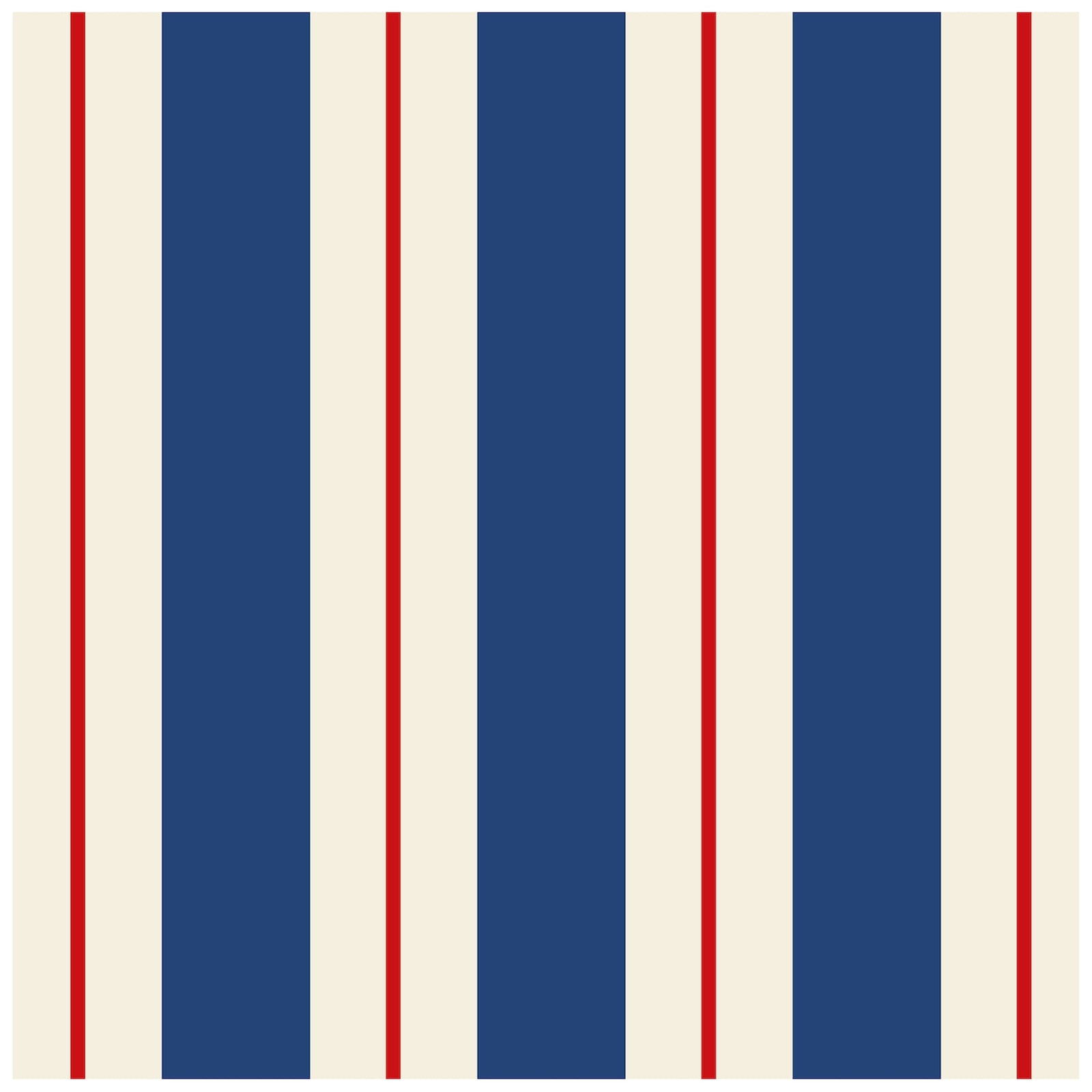 Navy & Red Awning Stripe Cocktail Napkins