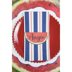 Navy & Red Awning Stripe Guest Napkins