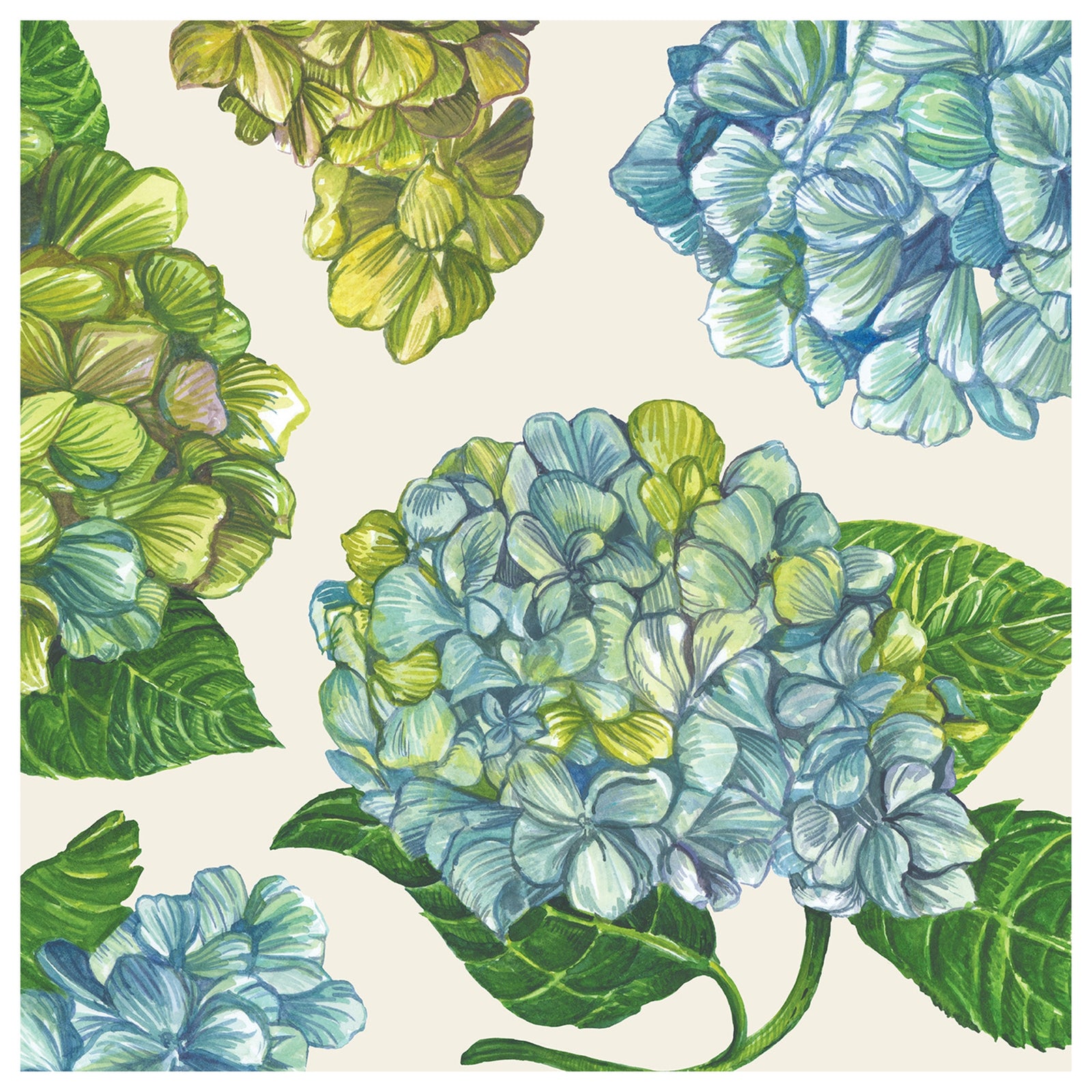 Hydrangea Cocktail Napkins