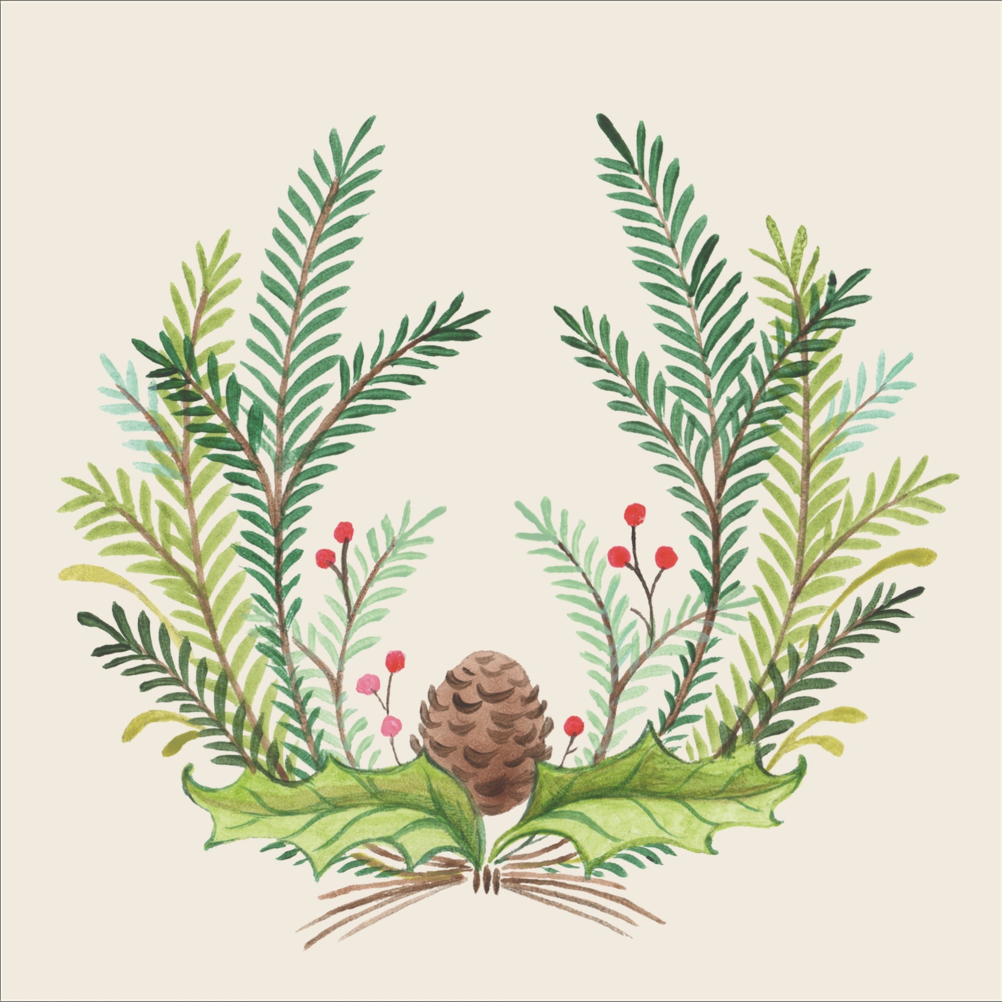 Christmas Sprigs Cocktail Napkins