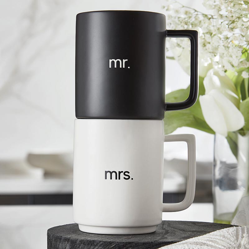 Mr. and Mrs. Stackable Mug Set