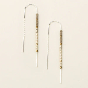 Miyuki Thread Earrings - Pewter Multi/Silver