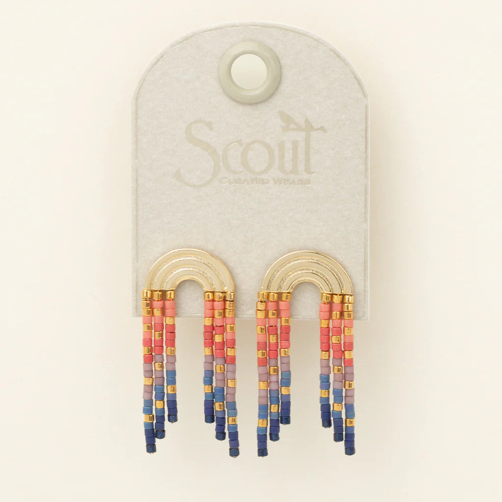 Chromacolor Miyuki Fringe Earrings - Multi/Gold