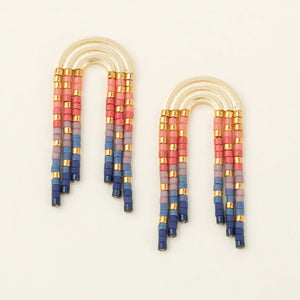 Chromacolor Miyuki Fringe Earrings - Multi/Gold